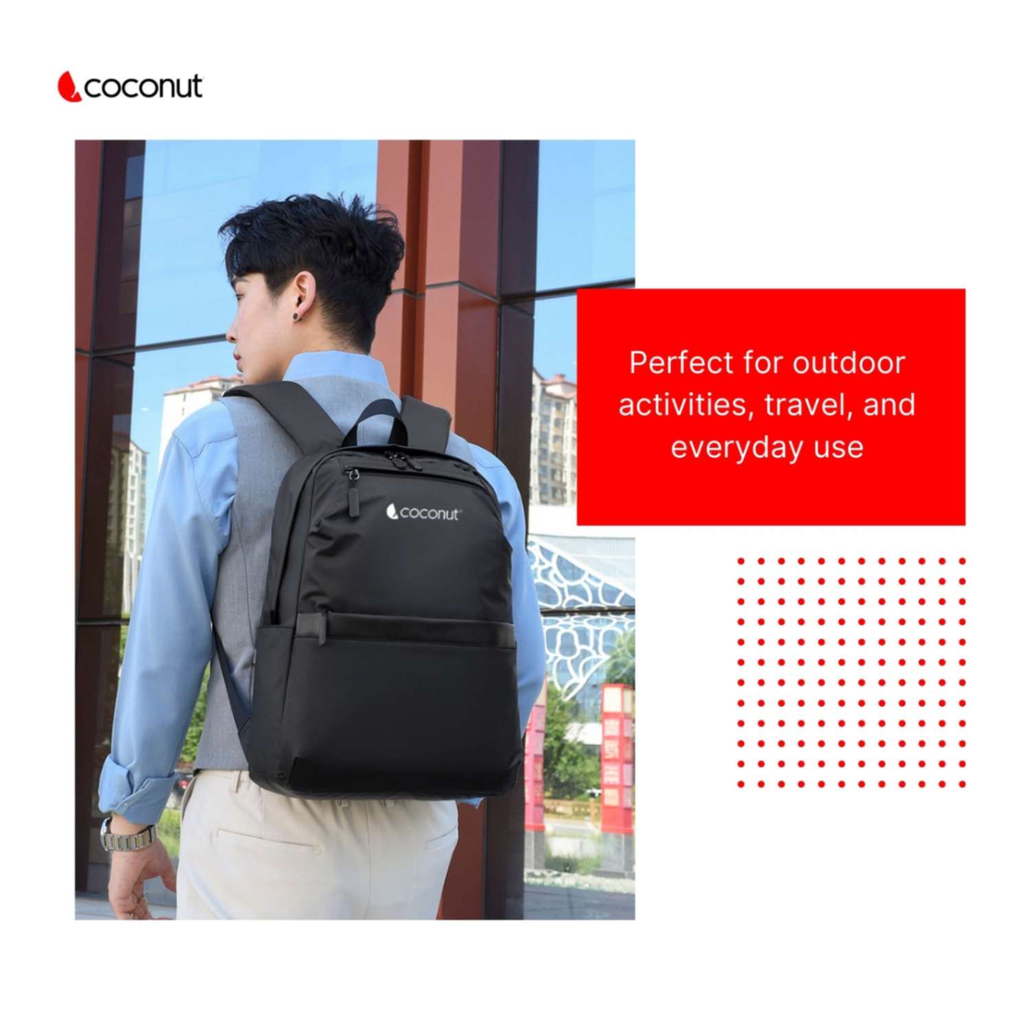 Matrix Travel Backpack with multiple compartments and sleek design